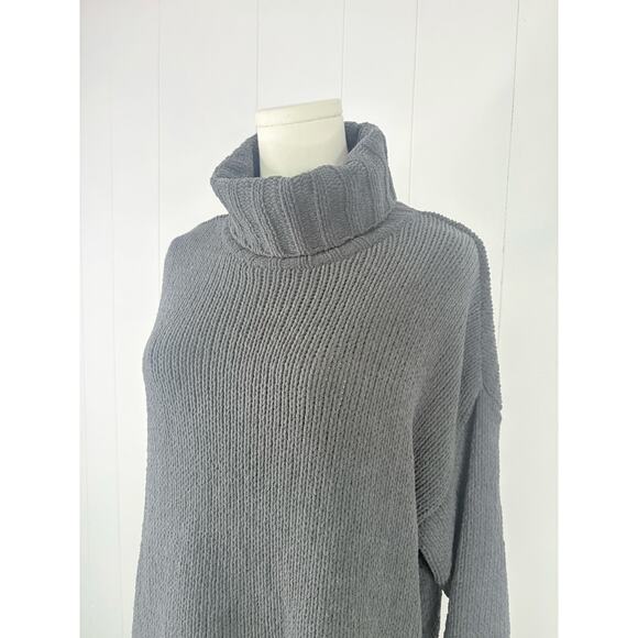 Aerie Gray Sunset Chenille Oversized Turtleneck Sweater XS - Picture 2 of 8